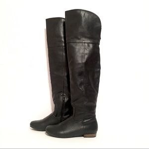 Black Flat Over the Knee Boots